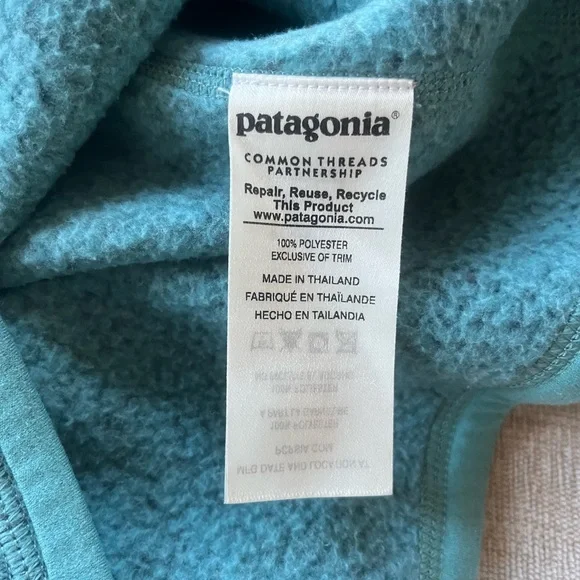 Patagonia Women's Better Sweater 1/4-Zip Teal Green Fleece. Size: Medium. - Picture 9 of 11